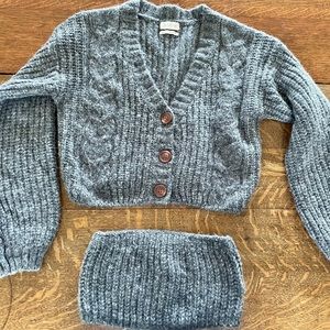 Cardigan with matching bralette/crop top